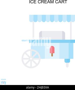 Ice cream cart Simple vector icon. Illustration symbol design template for web mobile UI element. Stock Vector