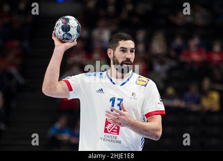 Budapest, Hungary, 28th January 2022. Nikola Karabatic of France in action during the Men's EHF EURO 2022, Semi Final match between France v Sweden in Budapest, Hungary. January 28, 2022. Credit: Nikola Krstic/Alamy Stock Photo