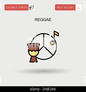 Reggae Simple vector icon. Stock Vector