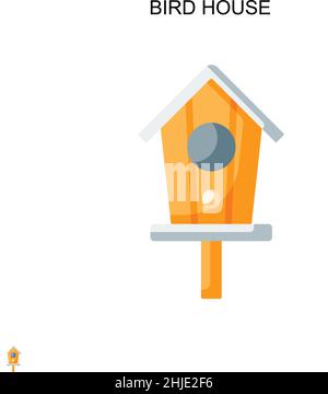 Bird house Simple vector icon. Illustration symbol design template for web mobile UI element. Stock Vector
