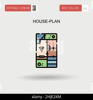 House-plan Simple vector icon. Stock Vector