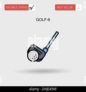 Golf-6 Simple vector icon. Stock Vector