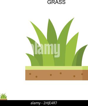 Grass Simple vector icon. Illustration symbol design template for web mobile UI element. Stock Vector