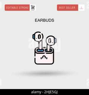 Earbuds Simple vector icon. Stock Vector