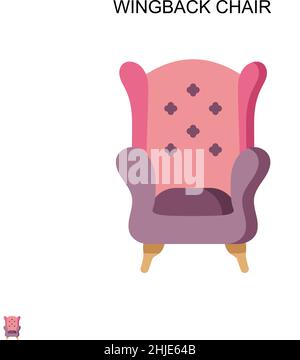 Wingback chair Simple vector icon. Illustration symbol design template for web mobile UI element. Stock Vector