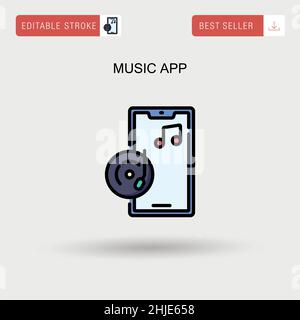 Music app Simple vector icon. Stock Vector