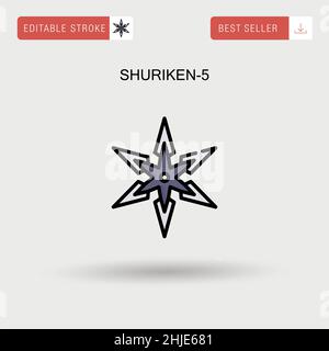 Shuriken-5 Simple vector icon. Stock Vector