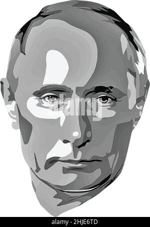 Vector drawing of Vladimir Putin the President of the Russian ...