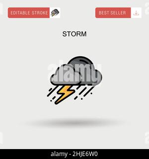 Storm Simple vector icon. Stock Vector