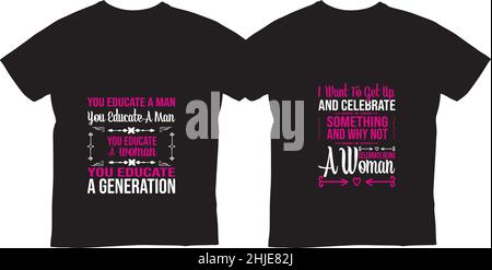 Women's Day wishes T-shirt Template Design Stock Vector