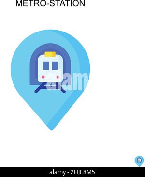 Metro-station Simple vector icon. Illustration symbol design template for web mobile UI element. Stock Vector