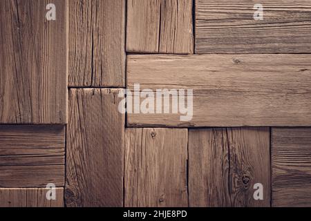Old brown wooden planks pattern texture background Stock Photo