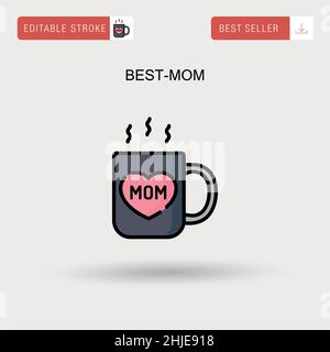 Best Mom ever black calligraphy. Happy Mothers Day lettering with brush ...