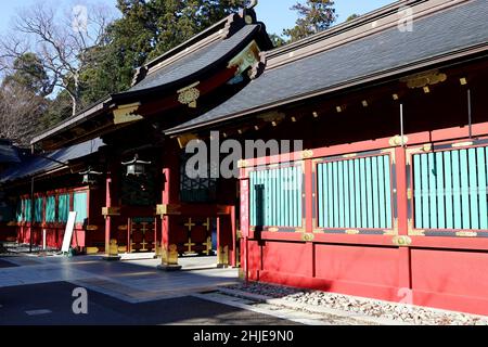 Shiogama City, Miyagi Prefecture Japan, December 2021. Buildings of Shiogama Shrine, etc. Stock Photo