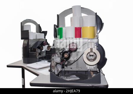 barcode printer on a white background Stock Photo