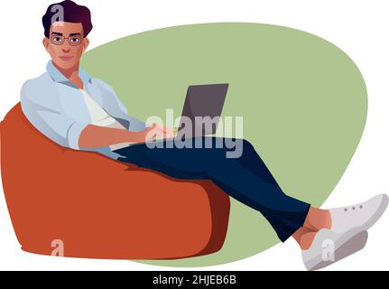 Cartoon illustration of boss or businessman behind the desk talking on ...