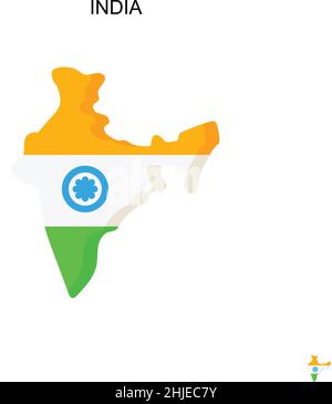 India Simple vector icon. Illustration symbol design template for web mobile UI element. Stock Vector