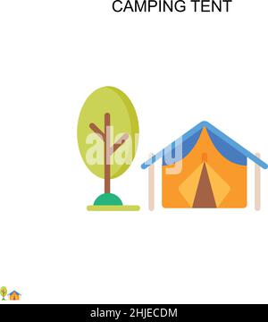 Camping tent Simple vector icon. Illustration symbol design template for web mobile UI element. Stock Vector