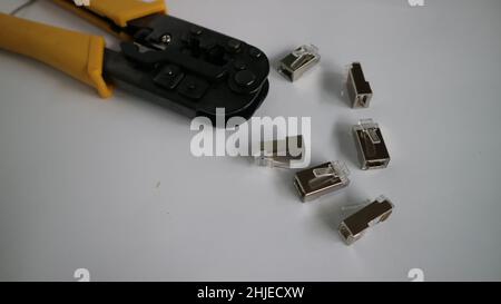 crimping preparation Stock Photo