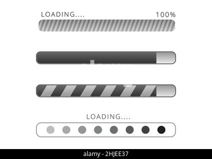 Loader premium collection. Loading status sign icon. Download progress bar vector illustrator. Stock Vector