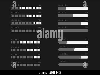 Loader premium collection. Loading status sign icon. Download progress bar vector illustrator. Stock Vector