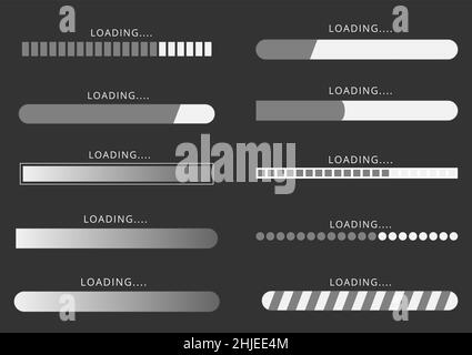 Loader premium collection. Loading status sign icon. Download progress bar vector illustrator. Stock Vector