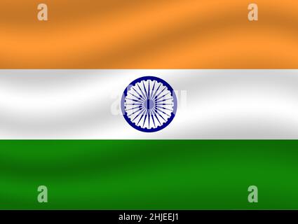Vector illustration of wavy India flag on transparent background Stock ...