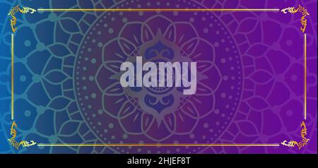 Art of traditional Indian geometric. Luxury mandala graphic background. Blue red purple ornamental on shadow transparency. Decorative pattern east sty Stock Vector