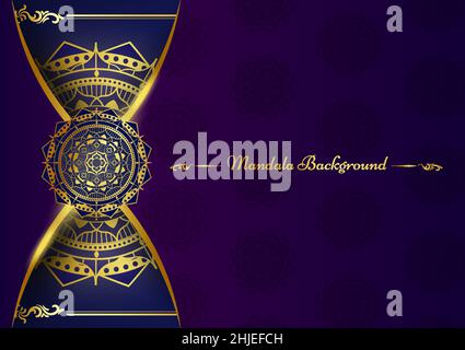 Art of traditional Indian geometric. Luxury mandala graphic template. Gold ornamental gradient blue, purple on shadow transparency background. Decorat Stock Vector