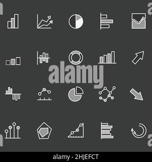 Set of business graph icon. Chart growth vector illustrator. Stock Vector