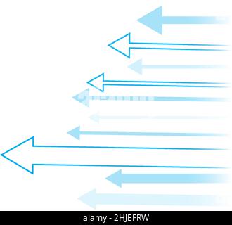 Abstract arrow growth and success graph business sign vector illustrator on blue gradient background. Stock Vector