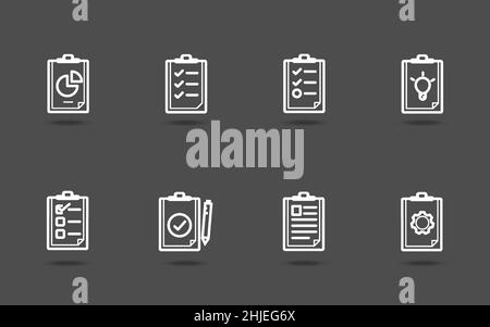 Business document sheet checklist icon. Thin stroke simple graphic report application form. Outline vector. Stock Vector