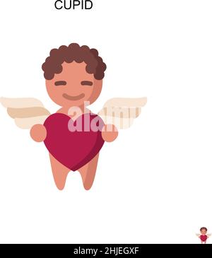 Cupid Simple vector icon. Illustration symbol design template for web mobile UI element. Stock Vector