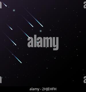 Night shining star meteor, Abstract space background with stars, infinity. Stock Vector