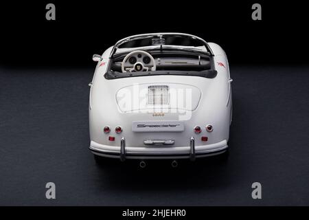 Die-cast model car by AUTOart of Porsche 356 Speedster 1600 scale 1/18 Stock Photo