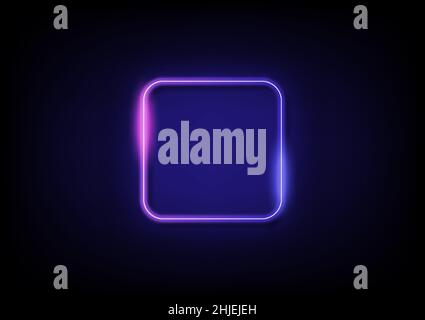 Neon border frame. Purple and blue isolated on transparency with shadow background vector.Line in graphic style panel. Stock Vector