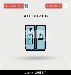 Refrigerator Simple vector icon. Stock Vector