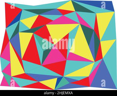 Vector graphics showing a multicolored texture resulting from scaling, rotating, coloring triangles. Stock Vector