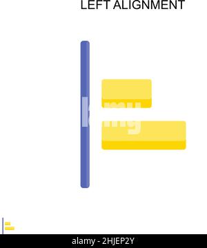 Left alignment Simple vector icon. Illustration symbol design template for web mobile UI element. Stock Vector