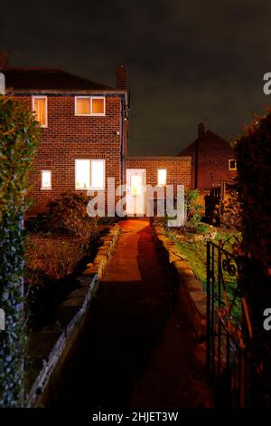 30 East Drive in Pontefract,West Yorkshire, is home to one of the most violent poltergeists in Europe and is said to be The Black Monk of Pontefrac Stock Photo