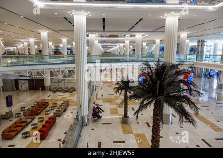 Dubai, United Arab Emirates - May 28, 2021: Terminal 3 of Dubai International Airport (DXB) in the United Arab Emirates. Stock Photo