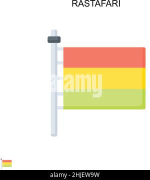 Rastafari Simple vector icon. Illustration symbol design template for web mobile UI element. Stock Vector