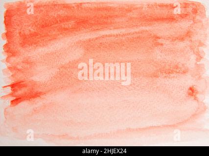 red handmade watercolor background gradient paint Stock Photo