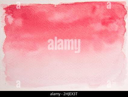 warm pink handmade watercolor background gradient paint Stock Photo