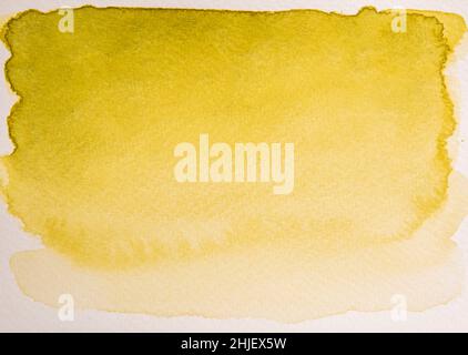 Olive green handmade watercolor background gradient paint Stock Photo
