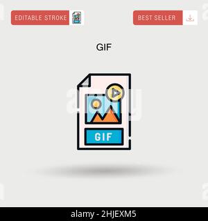 Gif Simple vector icon. Stock Vector