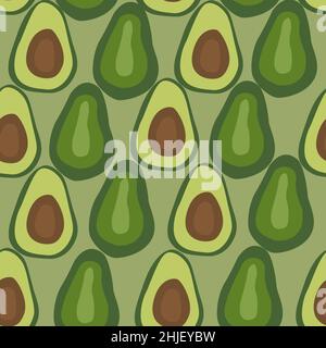 Fruity pattern with avocado fruit Stock Vector