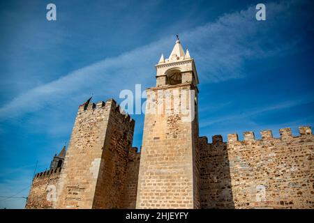 the Castelo de Mourao in the Town of Mourao in Alentejo in Portugal.  Portugal, Mourao, October, 2021 Stock Photo