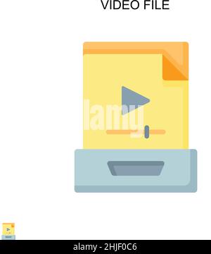 Video file Simple vector icon. Illustration symbol design template for web mobile UI element. Stock Vector