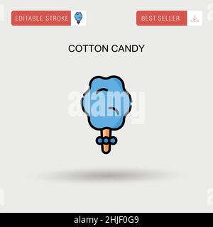 Pink candy cotton cloud isolated fantasy vector. Fluffy sunset ...